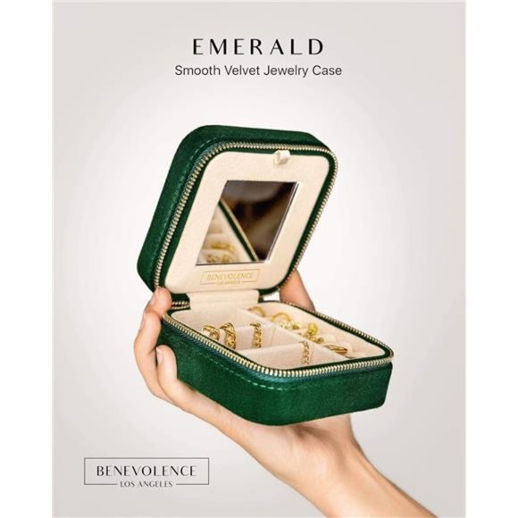 Plush Velvet Travel Jewelry Organizer Box|Travel JewelryCase Small Jewelry Boxes - Picture 3 of 6